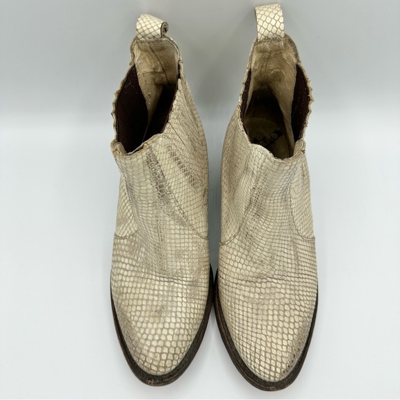 Freebird by Steven Lasso Ankle Boot white snake distressed cowgirl western - Picture 3 of 11